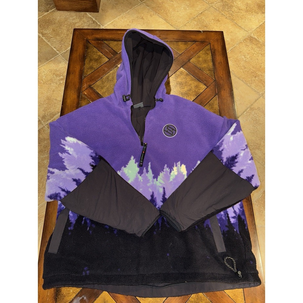 Puma Palace Palaska Fleece 1/4 Zip Jacket Purple Size XL‎